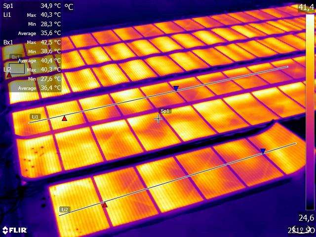 Termogramma FLIR collaudo riscaldamento elettrico a pavimento